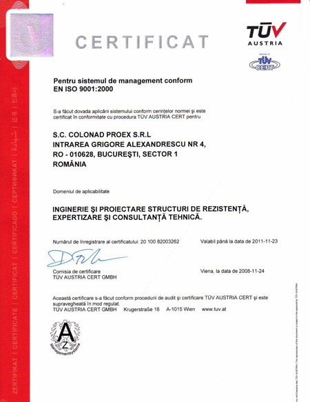 Certificare ISO-9001 TUV